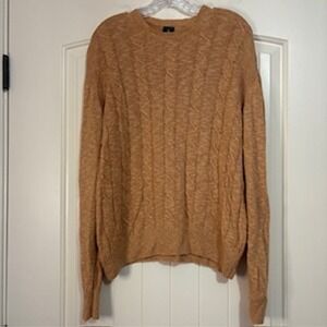Robert Talbott Men's Copper Cable Knit Sweater Made in Italy Linen/Cotton Size M